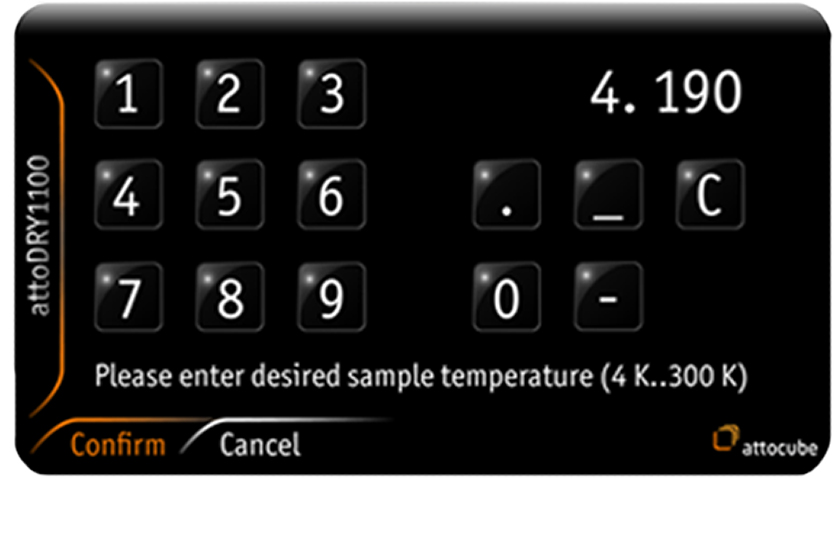 cryostats, features, touch screen, bild 1