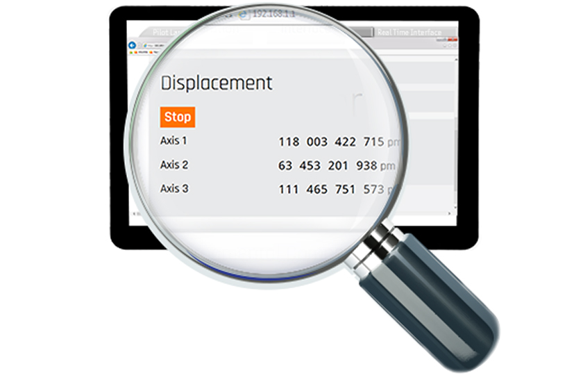 displacement sensors, features, web server, displacement