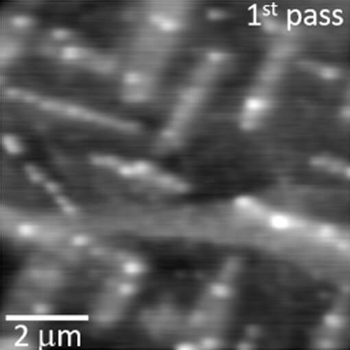 Fine scale Stripey Morphology of an Iron Pnictide   New Findings in Material Science cryogenic atomic force microscope with closed cycle cryostat